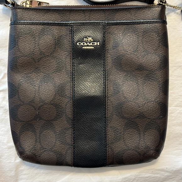 Brown and Black Coach Crossbody Bag with Adjustable Strap - Picture 2 of 10
